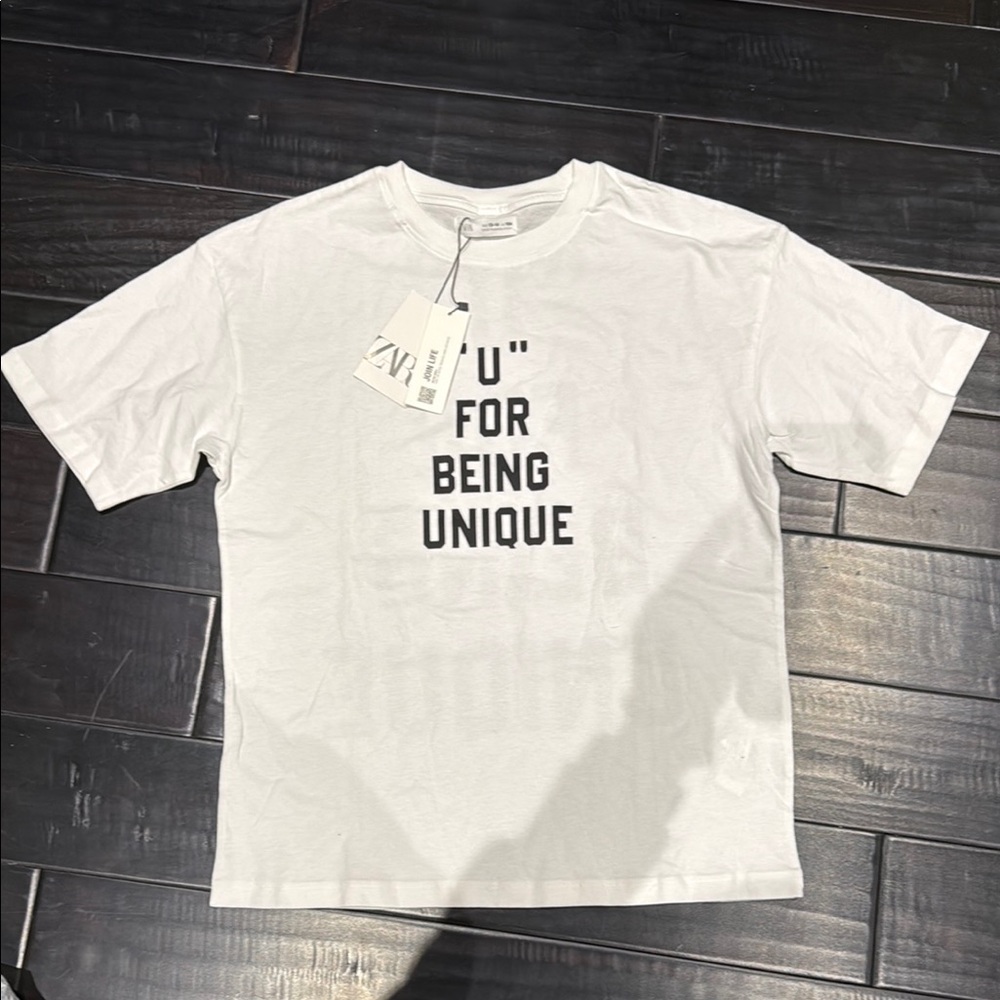 Zara Kids White Graphic T-Shirt
